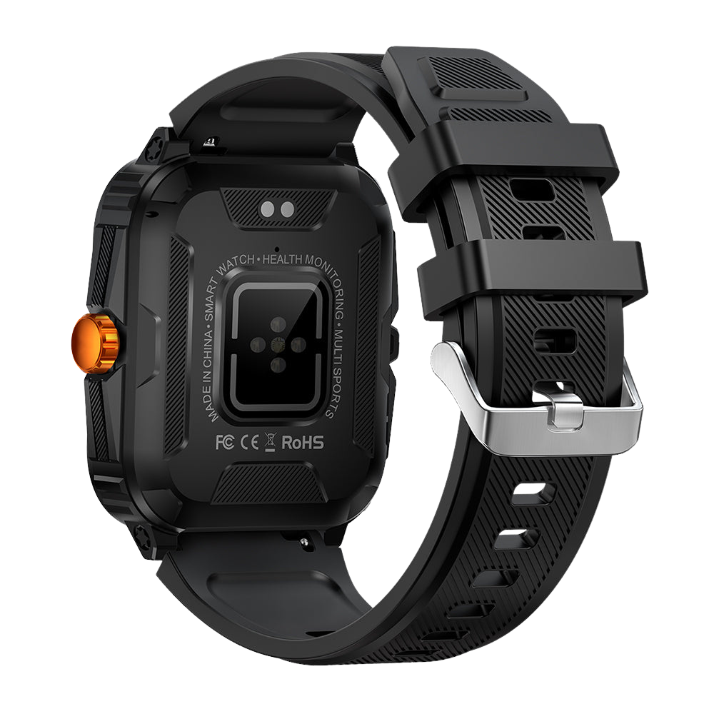 COLMI P76 Smartwatch 1.96 Outdoor Sport Fitness 3ATM Waterdicht Oranje Achterkant