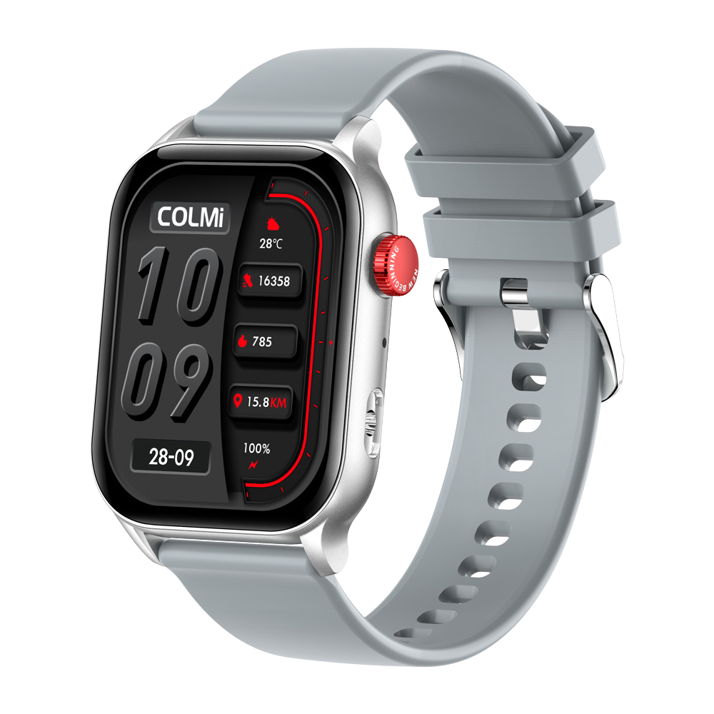 COLMI P78 Smartwatch 1.96 Outdoor Sport Fitness 3ATM Waterdicht Zilver
