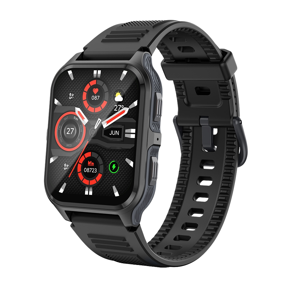 COLMI P73 Smartwatch met 1,9 inch display, IP68 waterdichtheid en mogelijkheid tot bellen buitenshuis, zwart.