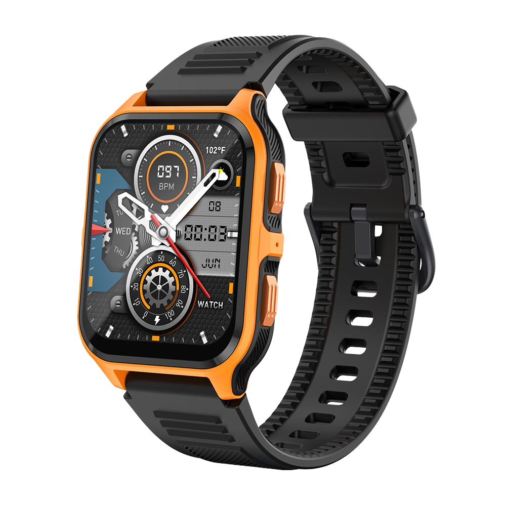 COLMI P73 Smartwatch met 1,9 inch display, geschikt voor buitengebruik en IP68 waterdichtheid, oranje/zwart