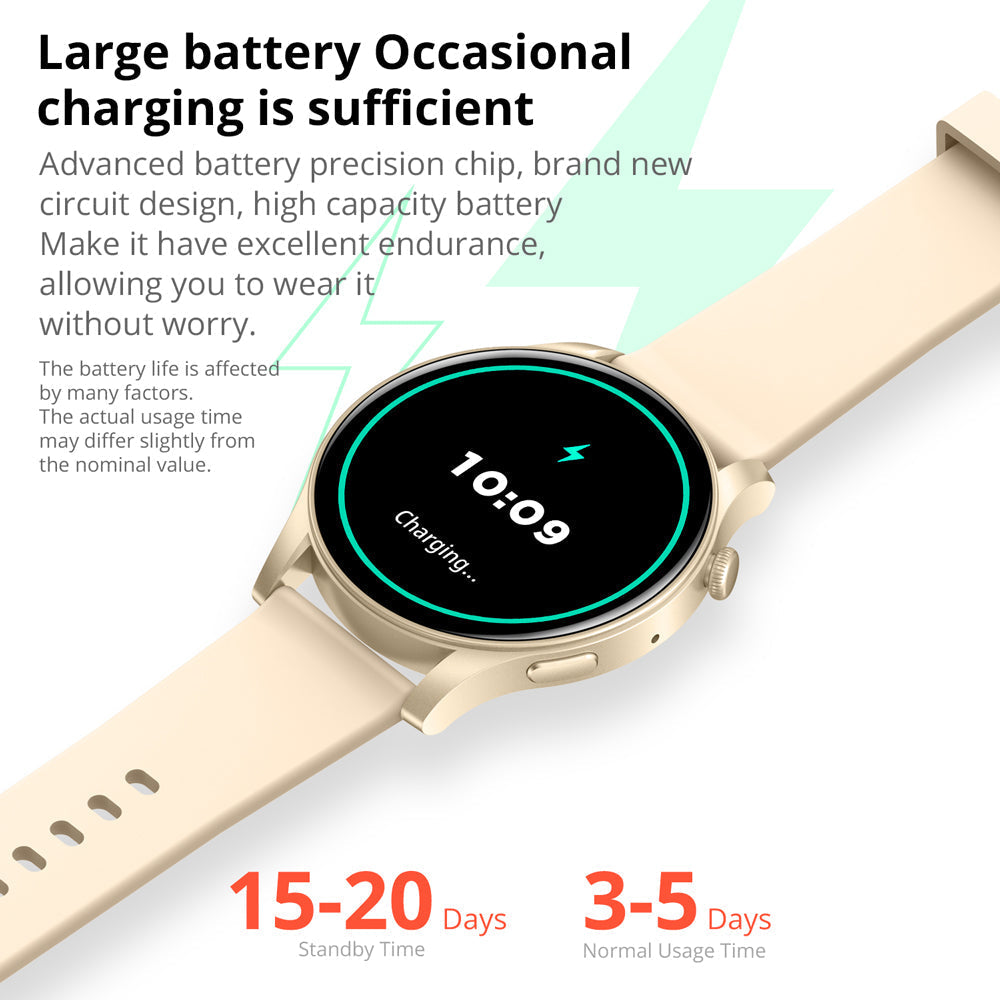 Colmi V73 smartwatch met groot AMOLED-scherm en lange batterijduur.