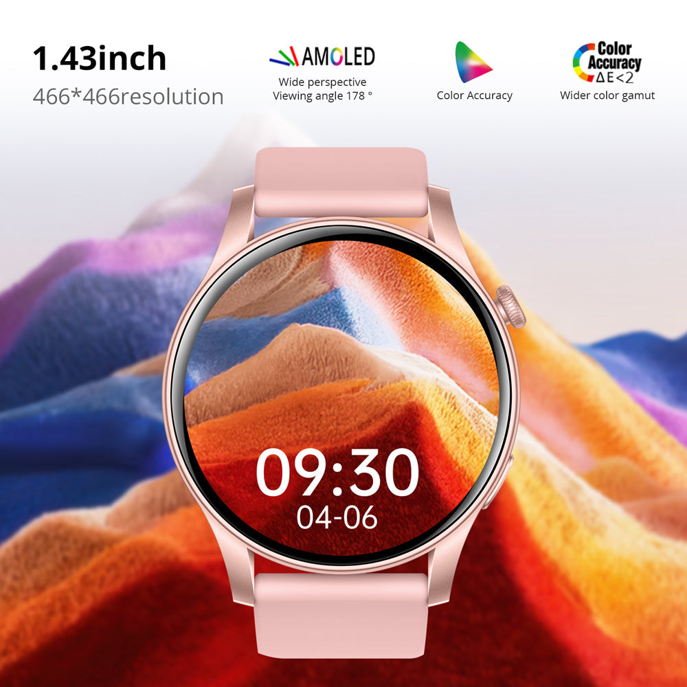 Colmi V73 smartwatch met AMOLED-display en fitness-tracking.