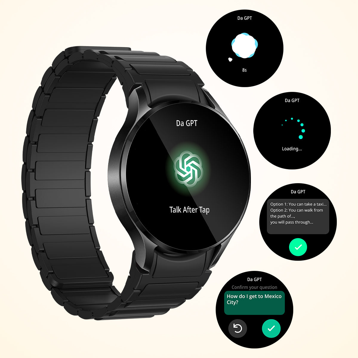Colmi i28 Ultra smartwatch met Da GPT-integratie, geavanceerde gezondheidsmonitoring, een batterijduur van 10 dagen en een IP68 waterdichtheidscertificering.