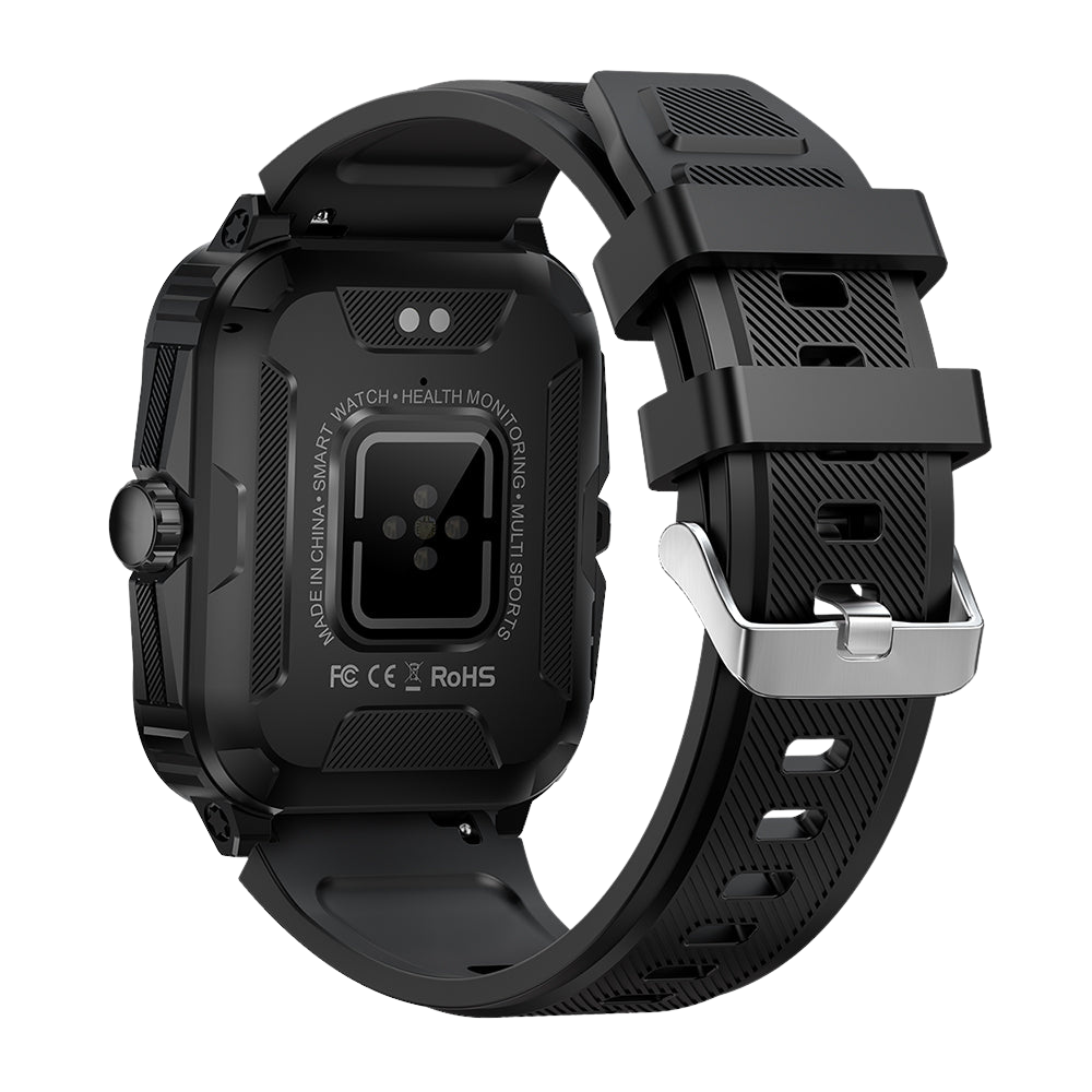 COLMI P76 Smartwatch 1.96 Outdoor Sport Fitness 3ATM Waterdicht Zwarte Achterkant
