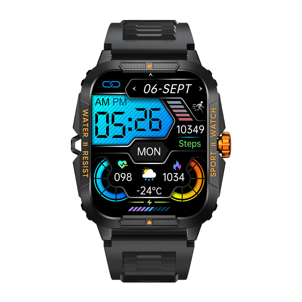 COLMI P76 Smartwatch 1.96 Outdoor Sport Fitness 3ATM Waterdicht Oranje Voorkant