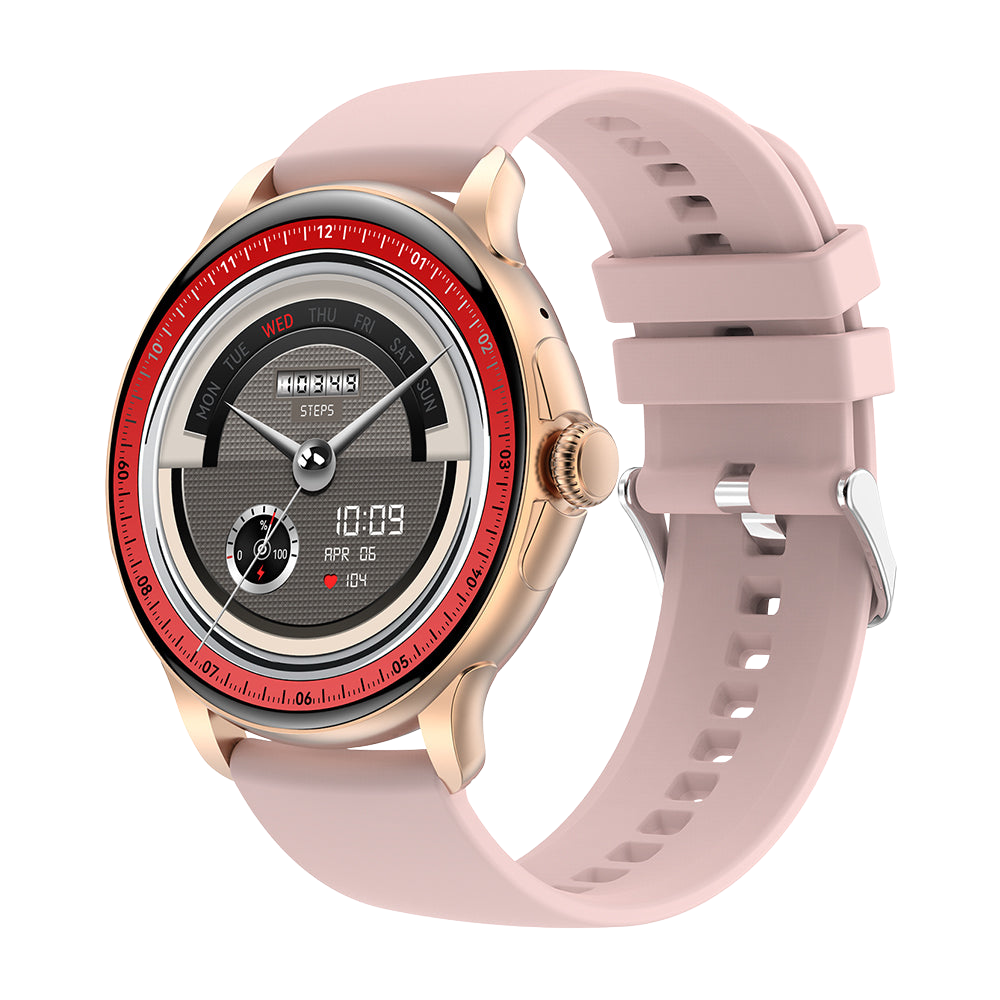 COLMI V72 Smartwatch met slank AMOLED-display, fitnessfuncties en IP68 waterdichtheid, roze.
