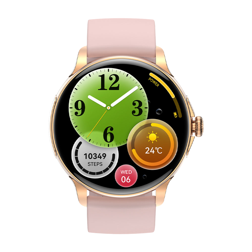 COLMI V72 Smartwatch met slank AMOLED-display, fitnessfuncties, IP68 waterdicht, roze voorkant
