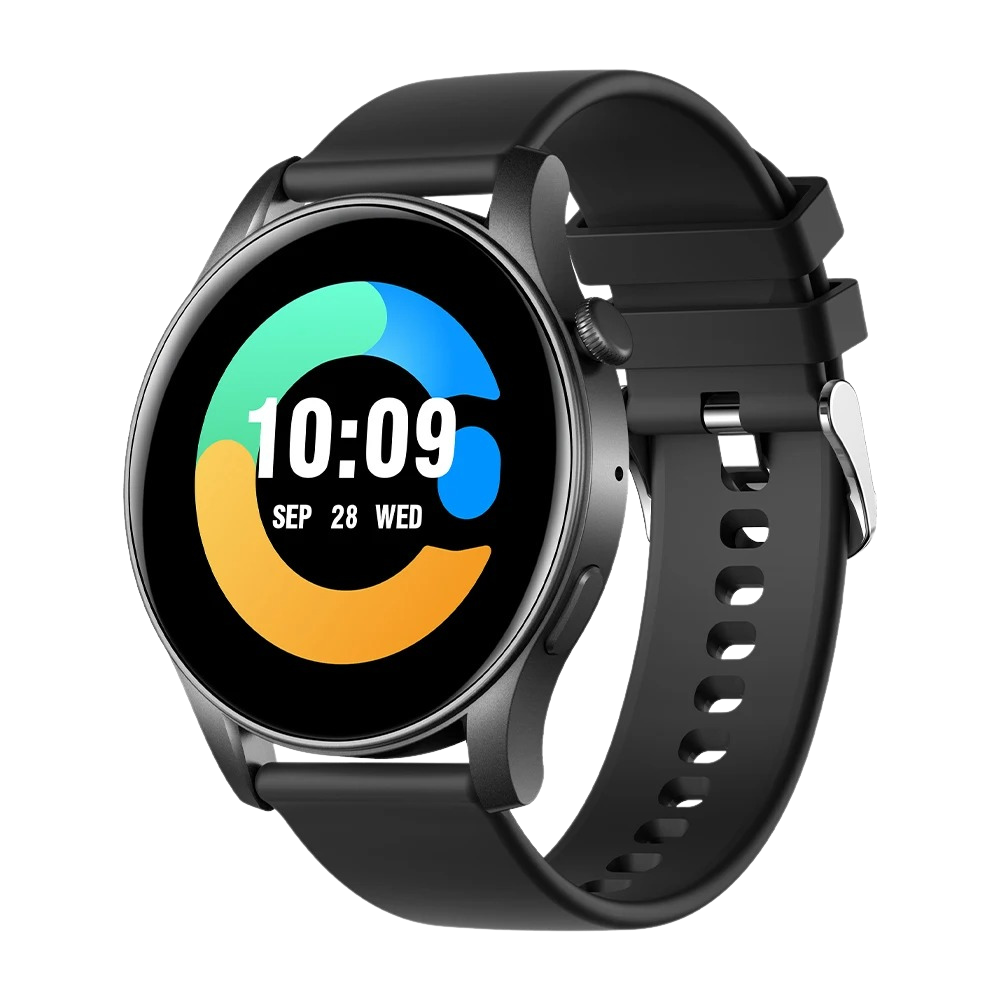 COLMI V73 Smartwatch met slank AMOLED-display, fitnessregistratie en IP68 waterdichtheid, zwart.